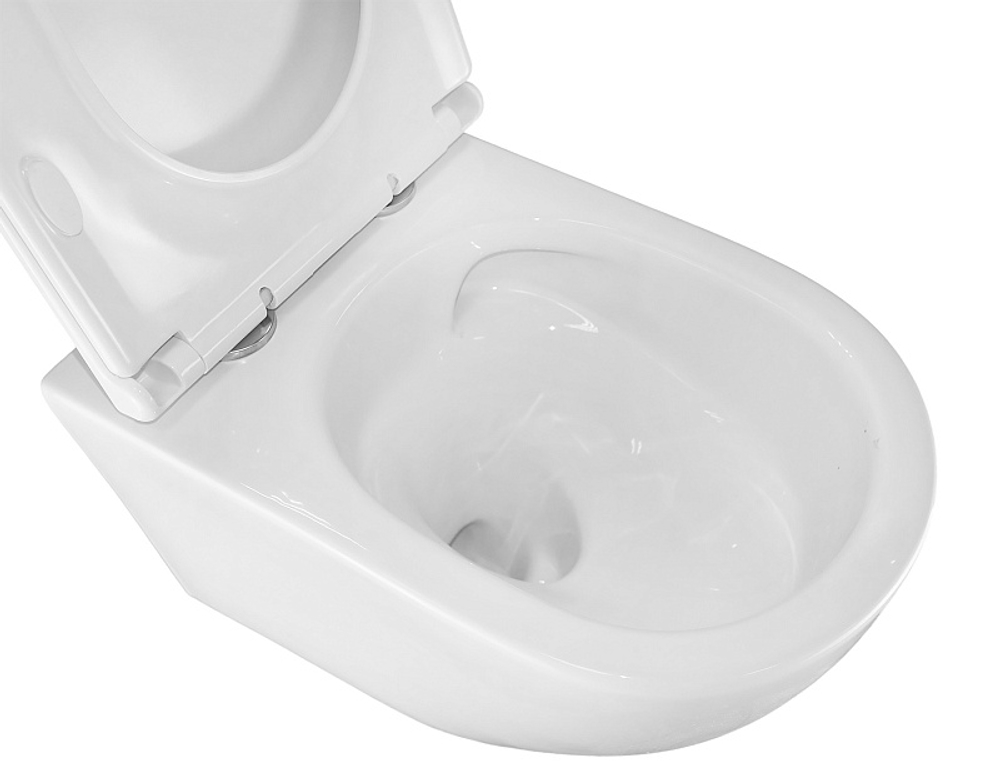 Унитаз подвесной Azario BONELLE 345х490х350 безободковый, смыв "Торнадо", с быстросъемным сиденьем микролифт (AZ-2801E)