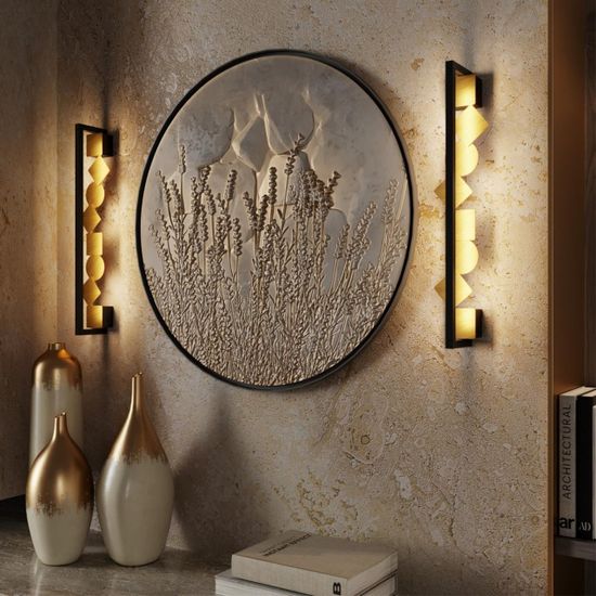 6691/12WL HIGHTECH ODL_EX25 129 Настенный светильник черный/.бронза браширов./металл/акрил поворотный на 360° IP20 LED 12W 3000K 220V GEOS