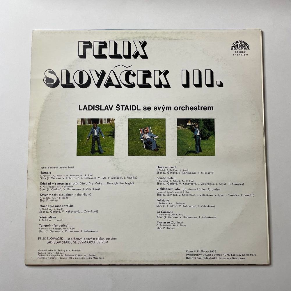 Винтажная виниловая пластинка LP Felix Slovacek, Ladislav Staidl Se Svym Orchestrem III (Чехословакия 1978)