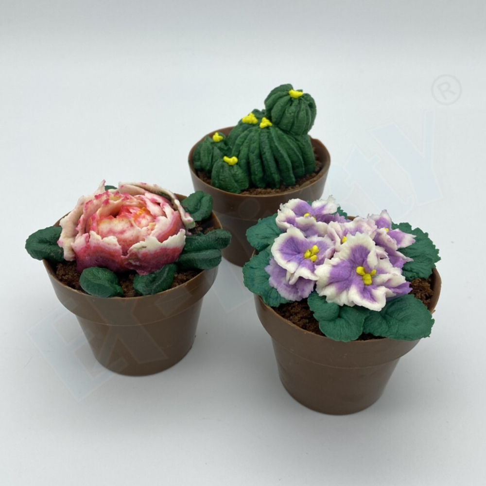 Форма пластиковая цветочный горшок для пирожных