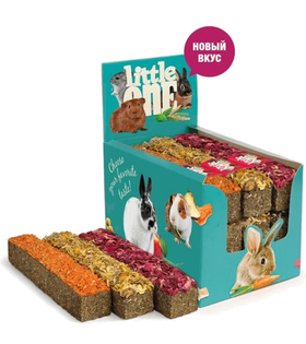 Литтл Уан Лакомство для грызунов Палочка из луговых трав с наполнением ассорти 85гр.