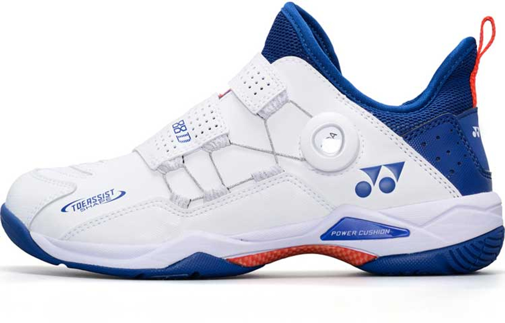 YONEX Power Cushion Comfortable Round Toe Cushioning Lightweight Low top Badminton Shoes Unisex White Blue