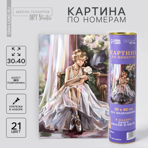 Картина по номерам в тубусе "Балерина", 30*40 см   9688709