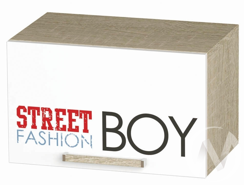 Шкаф антресольный АН-03 Сенди (дуб сонома/белый;фотопечать Мальчик)