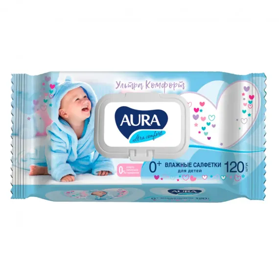 Влажные салфетки AURA 120 шт.