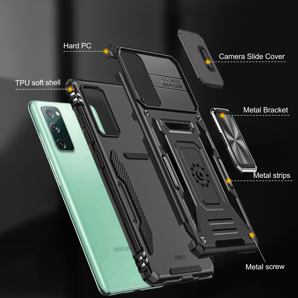 Чехол Safe Case с кольцом и защитой камеры для Samsung Galaxy S20 FE