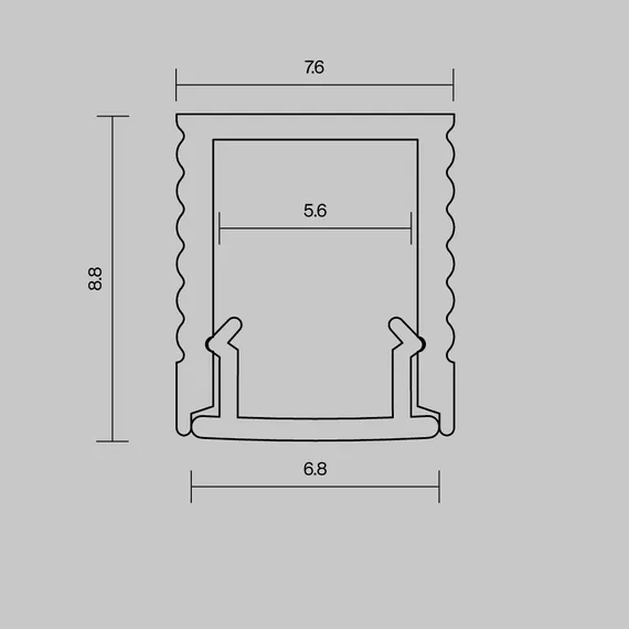 Алюминиевый профиль накладной 8x9 (Серебро, 2 м), ALM-0809-S-2M 631010 Led Strip 631010