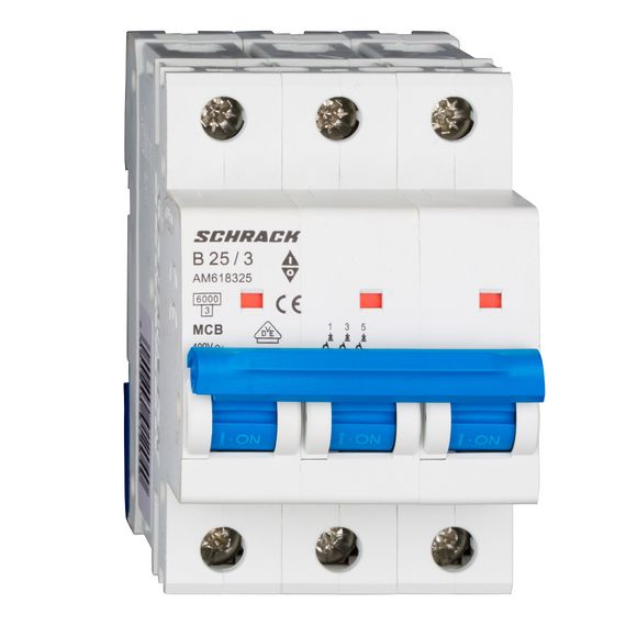 Автоматический выключатель Schrack Technik 3P B 25A 6kA Amparo AM618325--