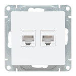 Механизм розетки RJ45 - 2шт, (cat6), белый Эпика EKF