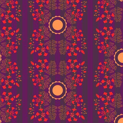 Fire tree flowers seamless pattern.