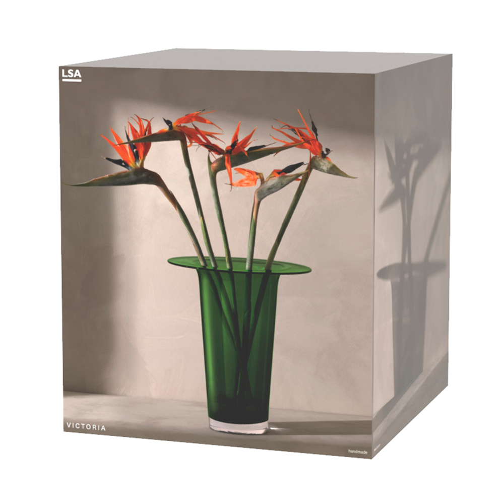 Ваза victoria, 26 см, зеленая