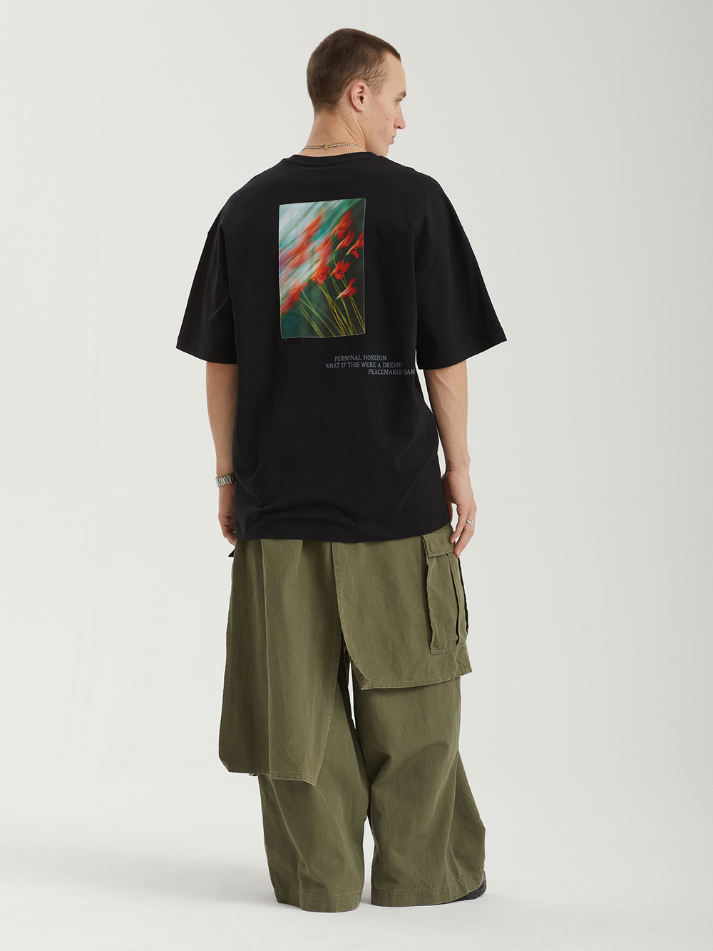 Мужская Футболка Flowerred Print