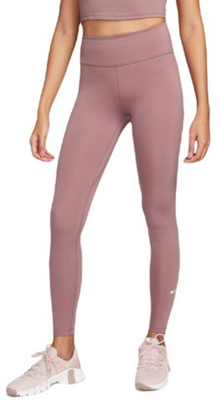 Леггинсы Nike One Dri-Fit Mid-Rise Tight - smokey mauve/white - Pink