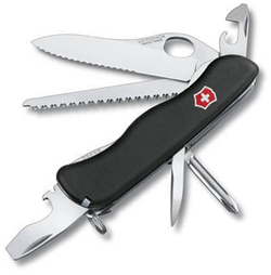 Нож Victorinox Trailmaster One Hand, 111 мм, 12 функций, с фиксатором лезвия, черный