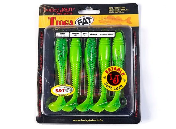 Виброхвосты съедобные LJ Pro Series TIOGA FAT 3.9in (10 см), цв. T18, 5 шт.