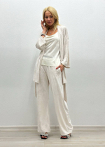 Костюм велюровый в пижамном стиле кимоно + брюки прямые