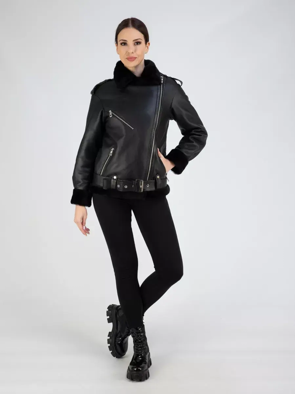 Дубленка авиатор натуральная зимняя