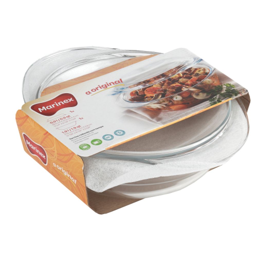 Marinex Кастрюля с крышкой д/запекания 2,3 л (0,8 л крышка+1,5 л кастрюля) (26х20,3х10,5 см) | Marinex