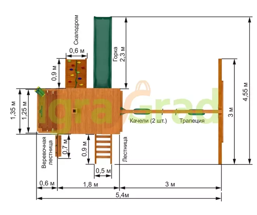 Детская площадка Шато (Дерево) (мод.2)