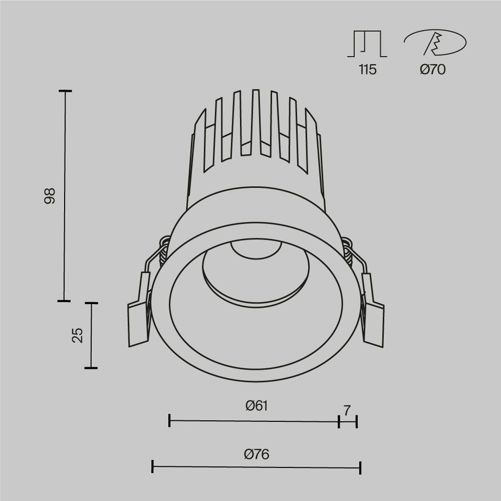 Светильник встраиваемый светодиодный Maytoni   DL117-15W-3K-W