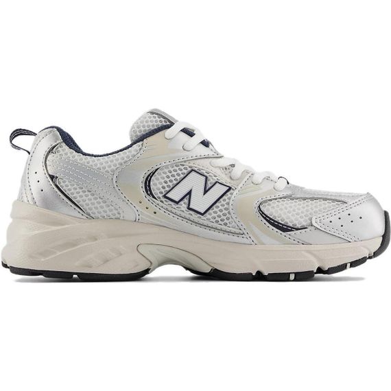 New Balance NB 530 Детские беговые кроссовки Низкие Белые и синие с серебристым цветом Унисекс