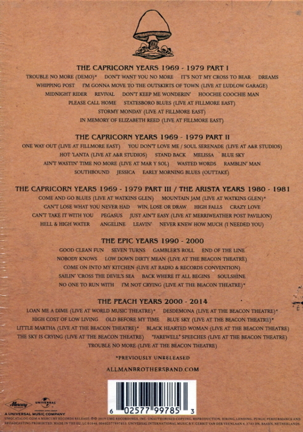 The Allman Brothers Band / Trouble No More (50th Anniversary Collection)(5CD)