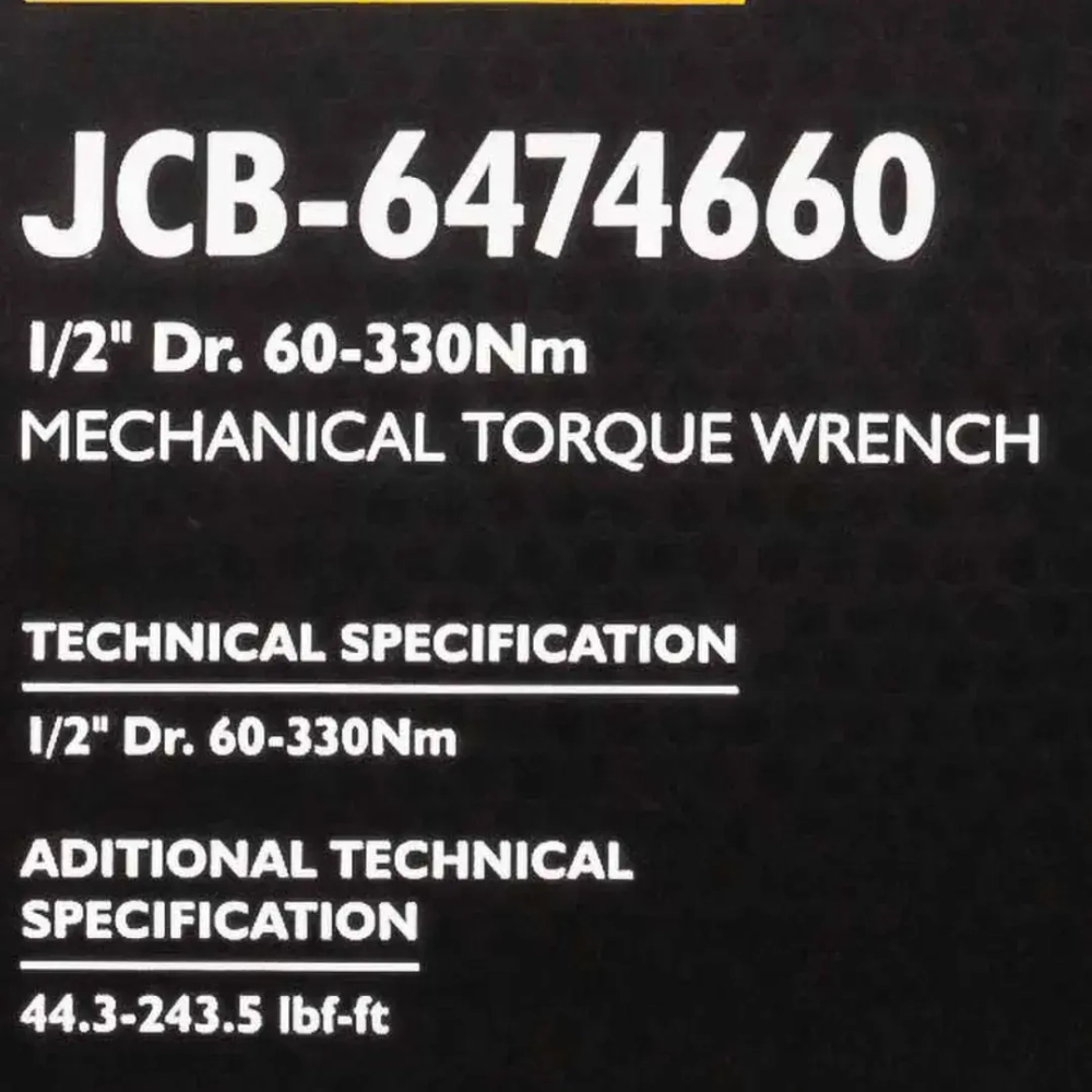 Ключ моментный 60-330Нм, 1/2'' JCB JCB-6474660