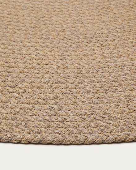 Despas Ковер бежевый круглый из синтетических волокон