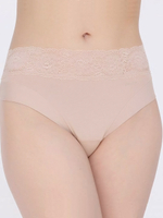 Трусики-слипы Dolce Cinture с кружевным пояском (Размер: S) (Цвет: телесный)