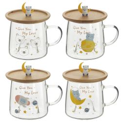 GAEM Кружка с крышкой-подставкой, 350 мл, L11 W9 H8 см, 4в.