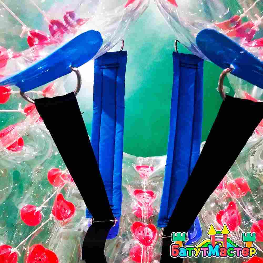 Бампербол "Прозрачный с красными держателями", ПВХ, диаметр 1,5 м