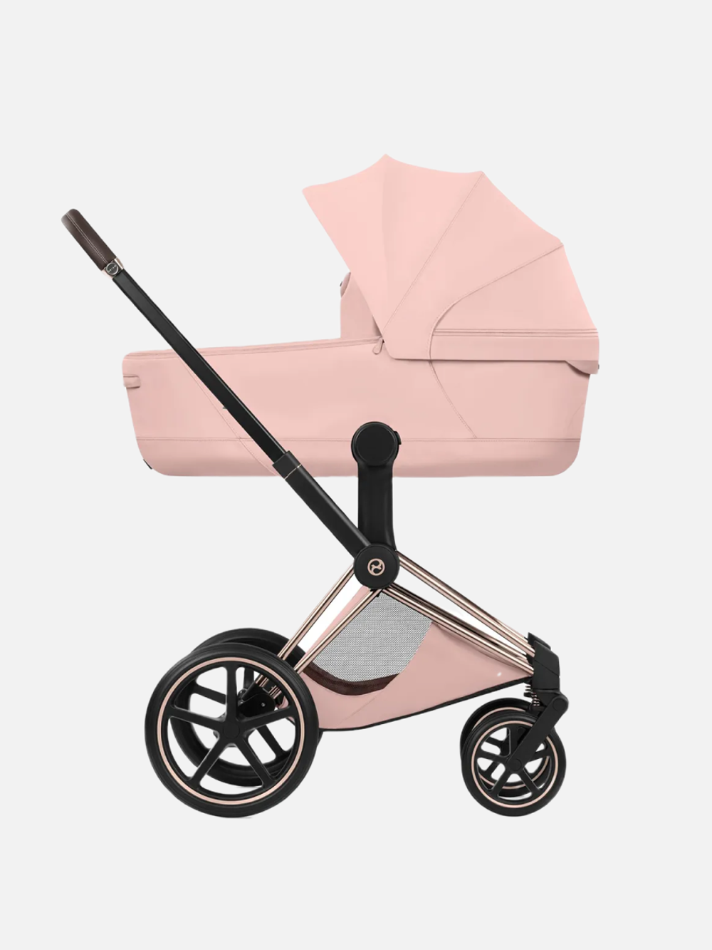Cybex Priam 5 Style, в цвете Peach Pink (шасси Rose Gold) + автокресло Cybex Cloud T Plus