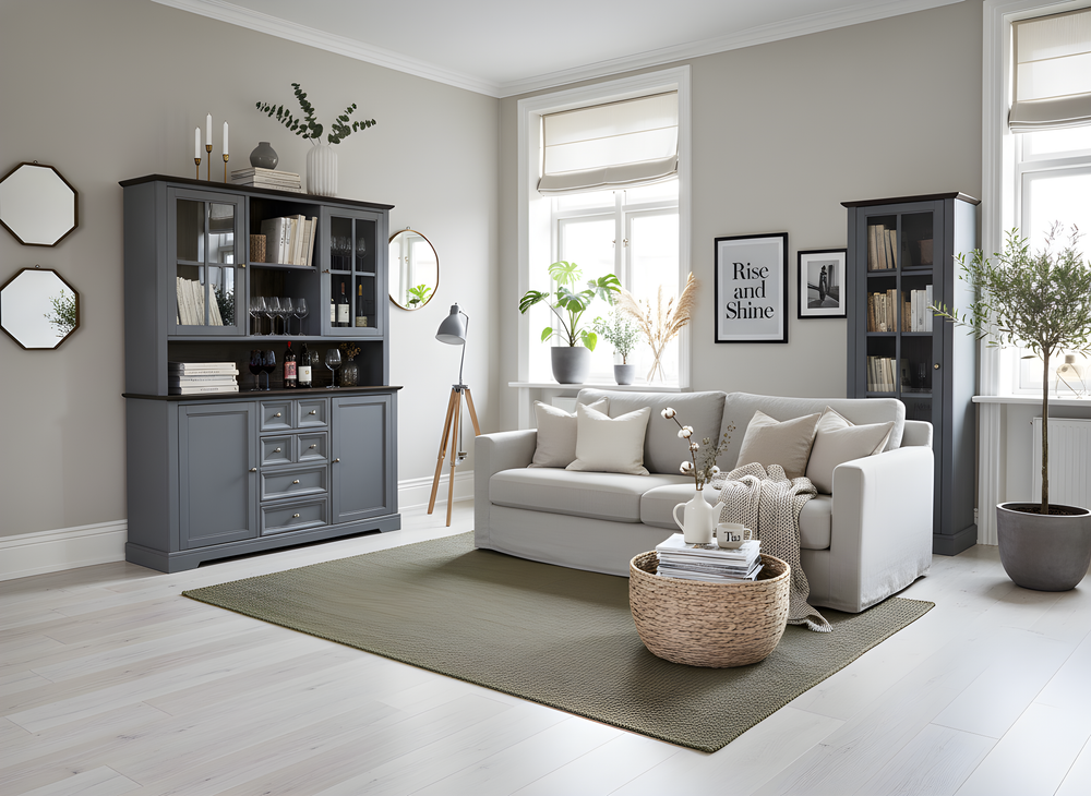 Шкаф-витрина деревянная Лэйквью 60х41х170 см, сервант с 4 полками, из массива сосны