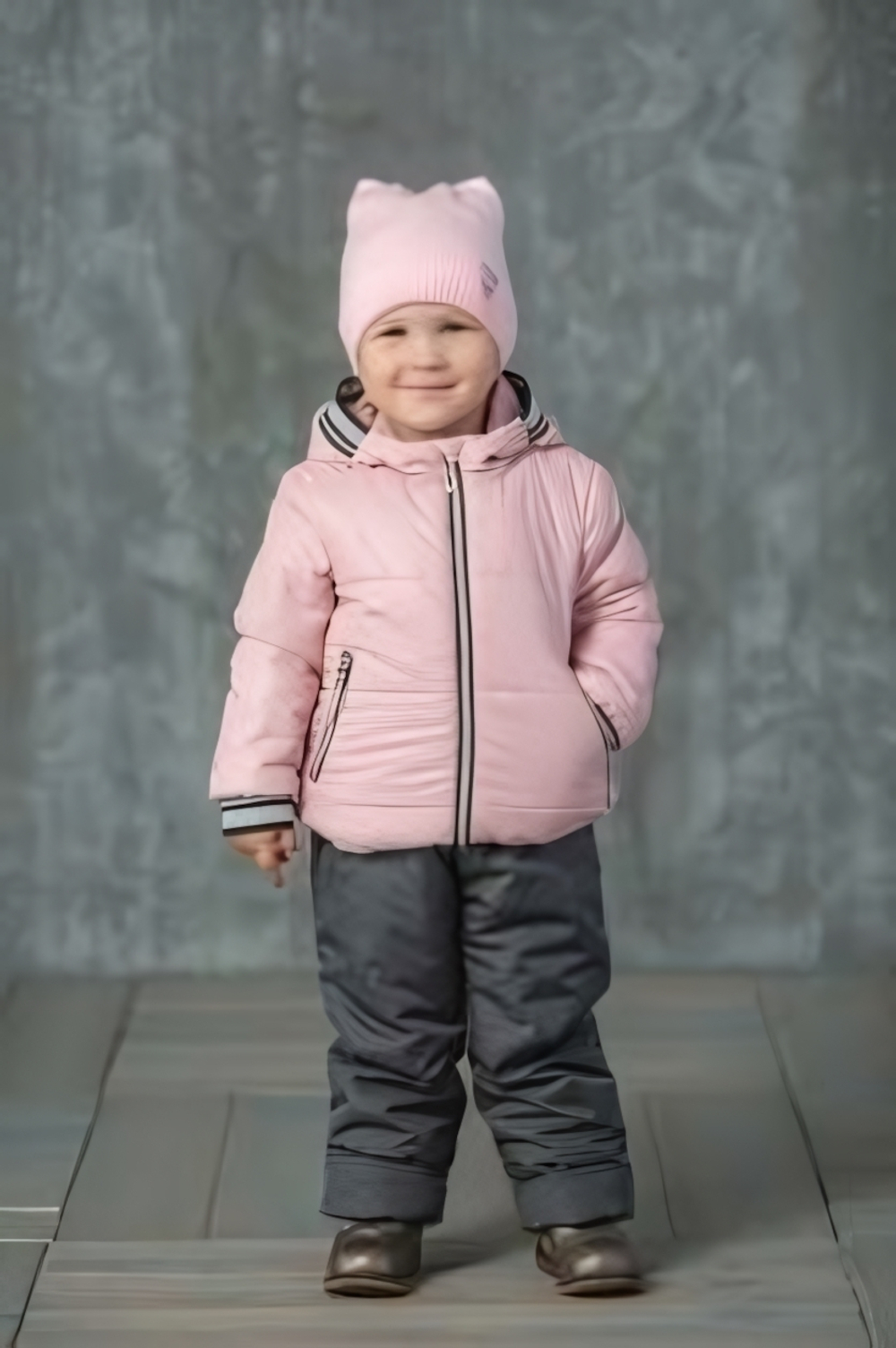 Комплект для девочки Марго р-р 122 пудра/серый