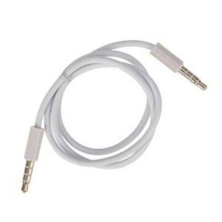 Аудиокабель 3,5 мм штекер-штекер 0,5 м белый
