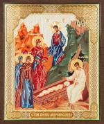 Икона "Жены-мироносицы у гроба Господня" 10х12 на МДФ-6