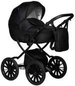 Детская коляска Indigo Mio Eco Plus 14 3 в 1 с автокреслом Avionaut Cosmo Black 01 черная кожа
