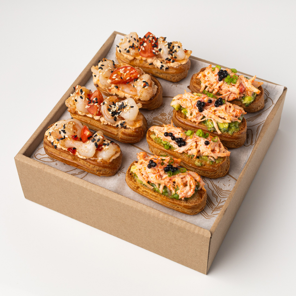 Сет мини-эклеров с креветкой СвитЧили и крабом