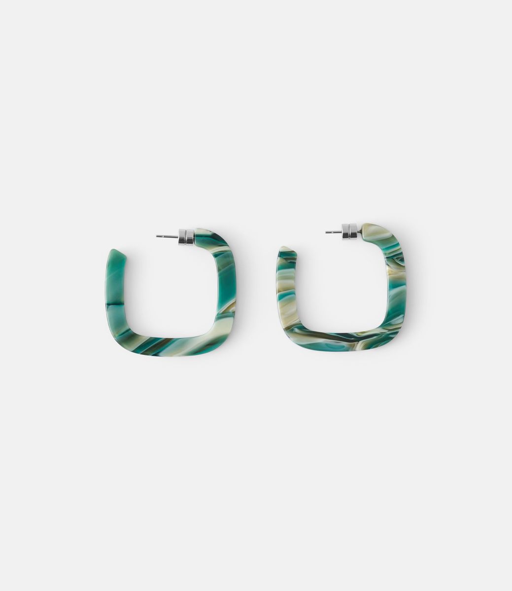 Machete Midi Square Hoops in Stromanthe — серьги из ацетата