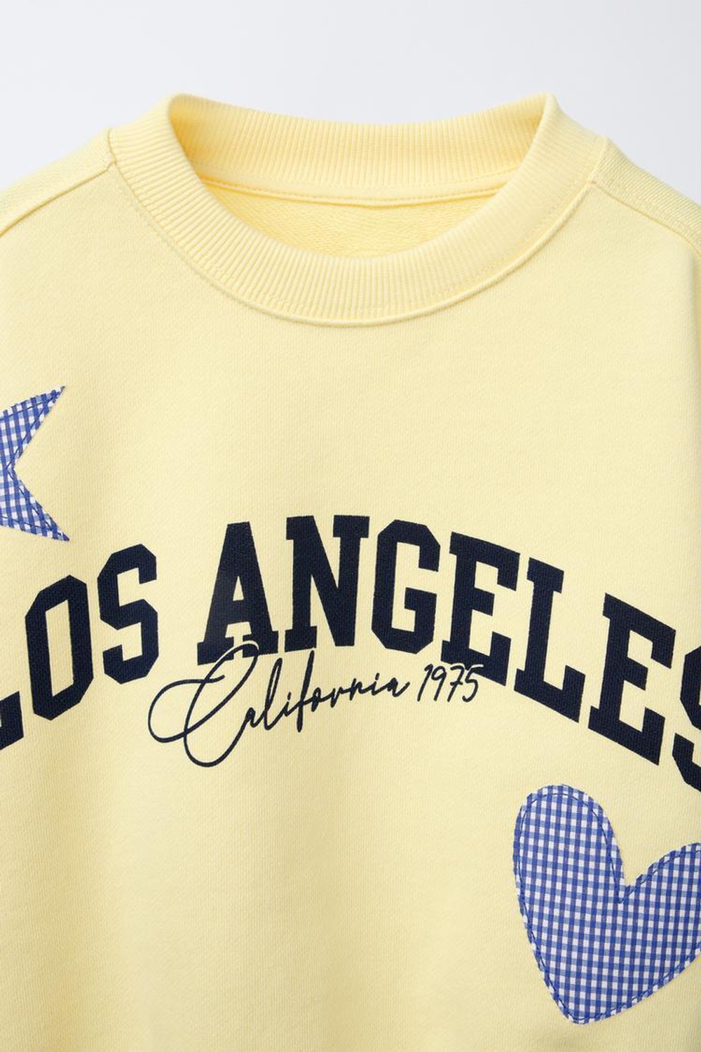 ZARA ТОЛСТОВКА В КЛЕТКУ ВИШИ С НАДПИСЬЮ, ЖЕЛТЫЙ