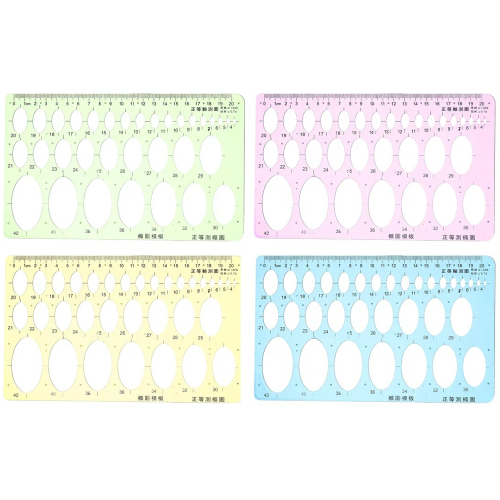 Линейка - трафарет Basir пластиковая, с овалами, 20 см