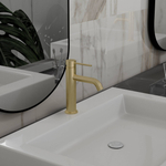 Смеситель для раковины Vincea City VBF-2C1BG однорычажный, брашированное золото