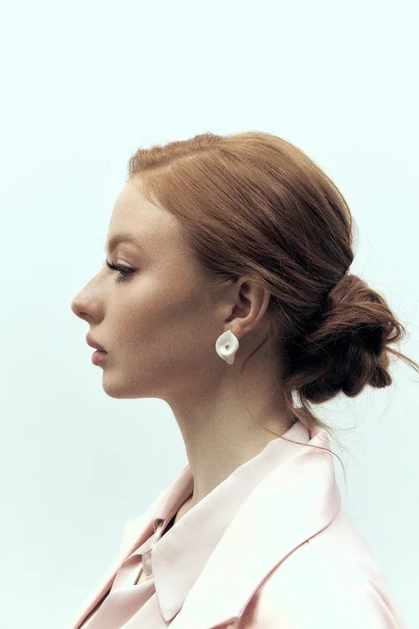 Серьги Каллы, белый фарфор