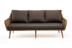 "Прованс" диван из искусственного ротанга трехместный, цвет соломенный