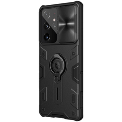 Противоударный чехол с кольцом и защитой камеры Nillkin CamShield Armor Case для Samsung Galaxy S21 Ultra