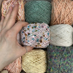 Набор летний итальянской фантазийной пряжи для топа, футболки, джемпера "МОНЕ"; состав: хлопок, вискоза, пайетки, люрекс; общий вес: 540 гр MP