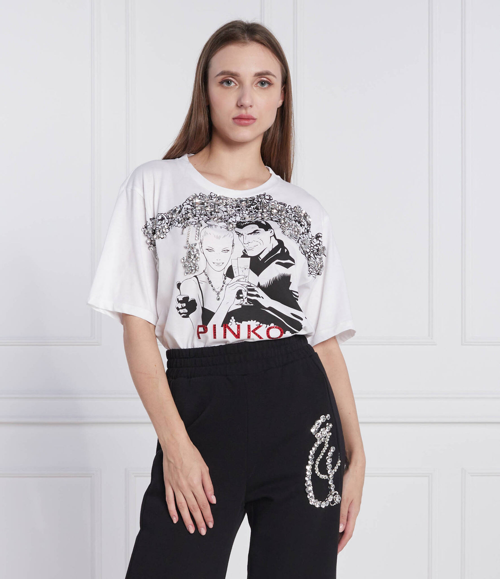 футболка pinko x diabolik federica Pinko - белый(1L109A Y5SN)