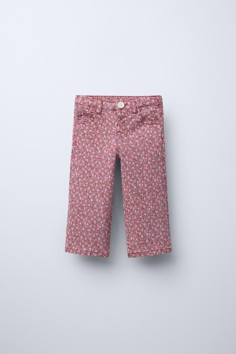 ZARA БРЮКИ-КЮЛОТЫ ИЗ ТВИЛА С ЦВЕТОЧНЫМ ПРИНТОМ, МАЛИНОВЫЙ