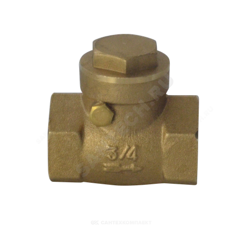 Клапан обратный латунь поворотный 3003 Ду 15 Ру40 Тмакс=100 оС ВР 1/2" заслонка латунь Aquasfera 3003-01