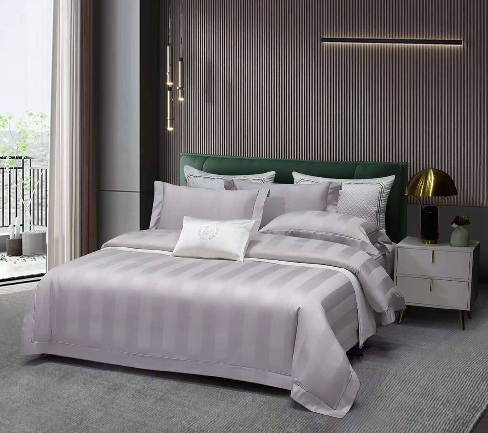 Постельное белье из страйп-сатина Ritz | Grey